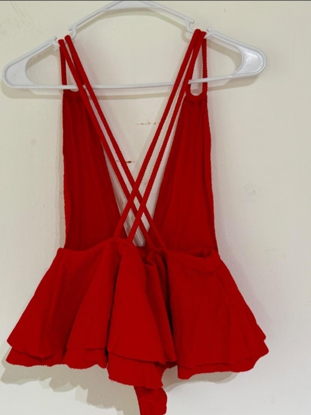Montce Red Ruffled One-Piece Swimsuit - Picture 3 of 4
